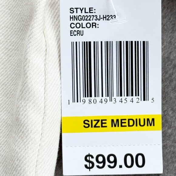 NWT Habitual Women's Short Sleeve Cotton Button-Up Ecru Crop Shirt Jacket Size M - Picture 5 of 10